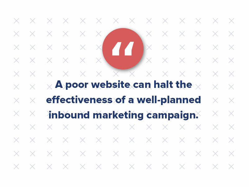 A poor website can halt the effectiveness of a well-planned inbound marketing campaign.