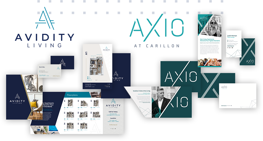 Your multifamily brand's visual identity should be unique, memorable, and reflective of your property's personality. Your apartment logo, website, and multifamily marketing materials should all be cohesive and on-brand.