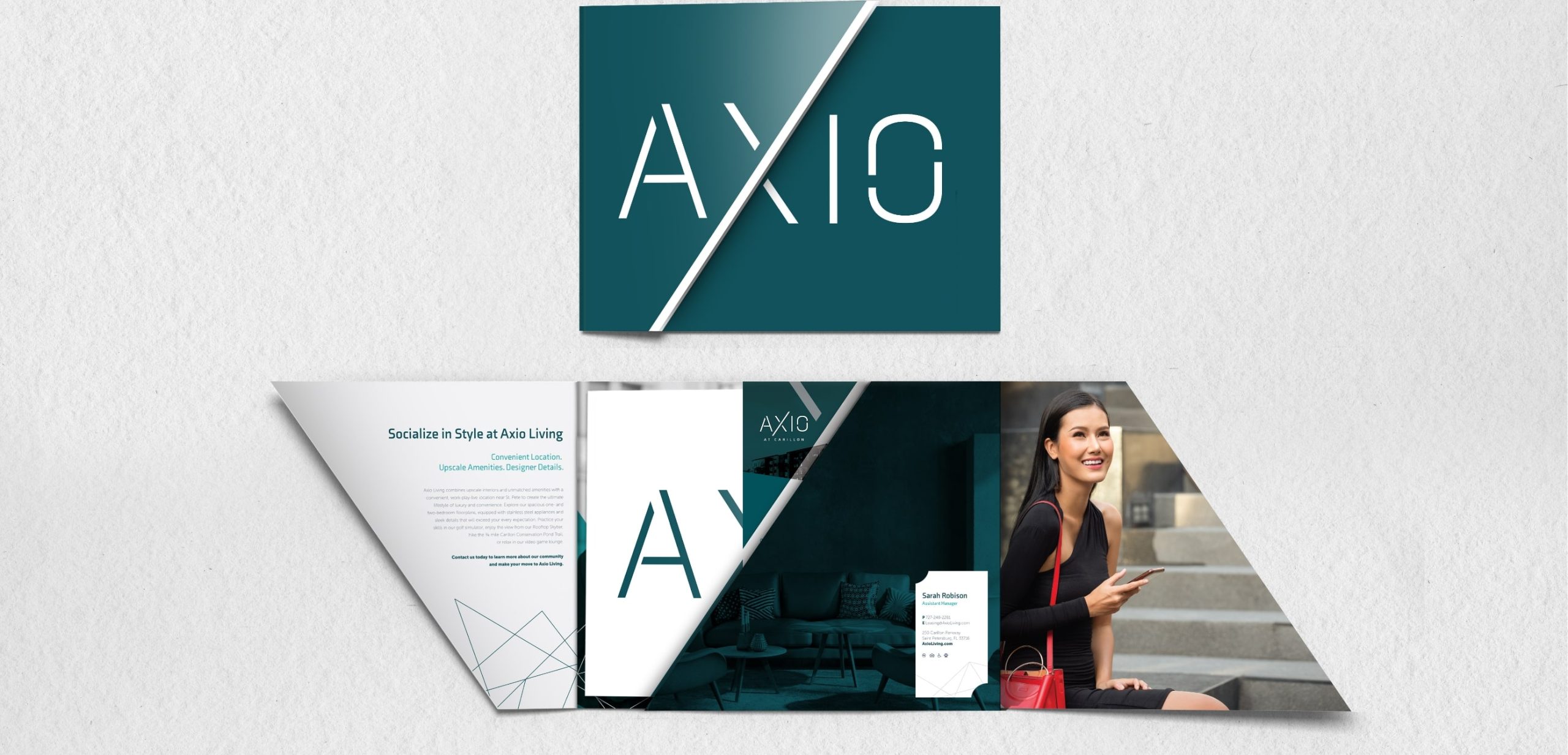 A mock-up of to show our multifamily branding that our multifamily marketing agency designed and executed for our client..