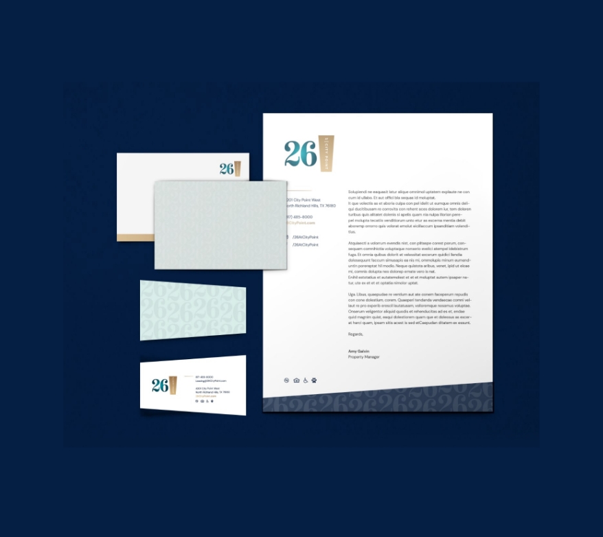 A mock-up of to show our multifamily branding that our multifamily marketing agency designed and executed for our client..