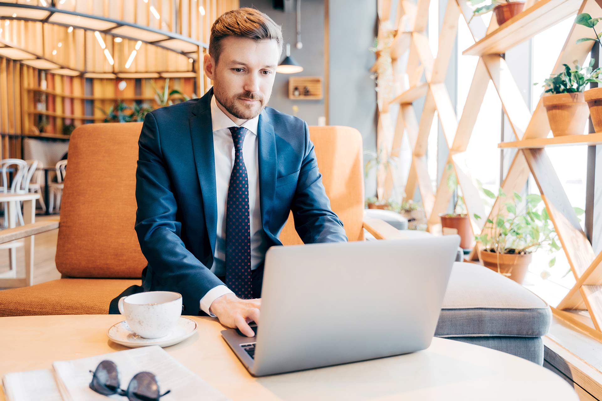 Man working in the office on laptop
