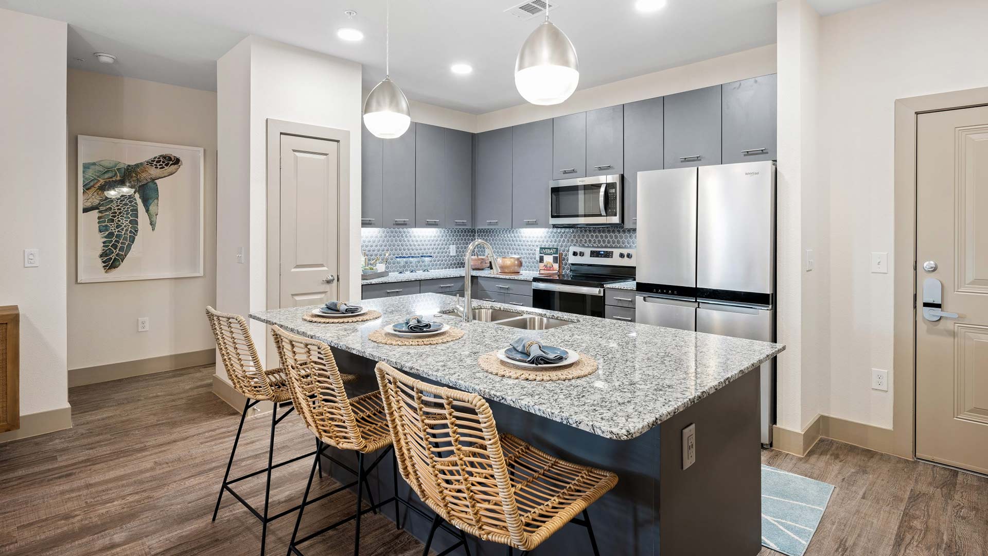 The Alexa Living Room and Kitchen Area