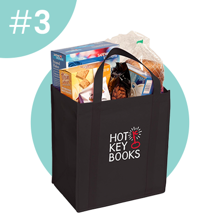 This year's third-most-popular promo item is grocery totes, specifically this large non-woven reusable grocery bag. You can promote the reuse of this bag and transfer over from using plastic bags to this grocery tote. The 15" H x 13" W x 10" D large bag is constructed of 80 gsm non-woven polypropylene and features reinforced 22" handles, a 10" gusset, and a removable board bottom insert.