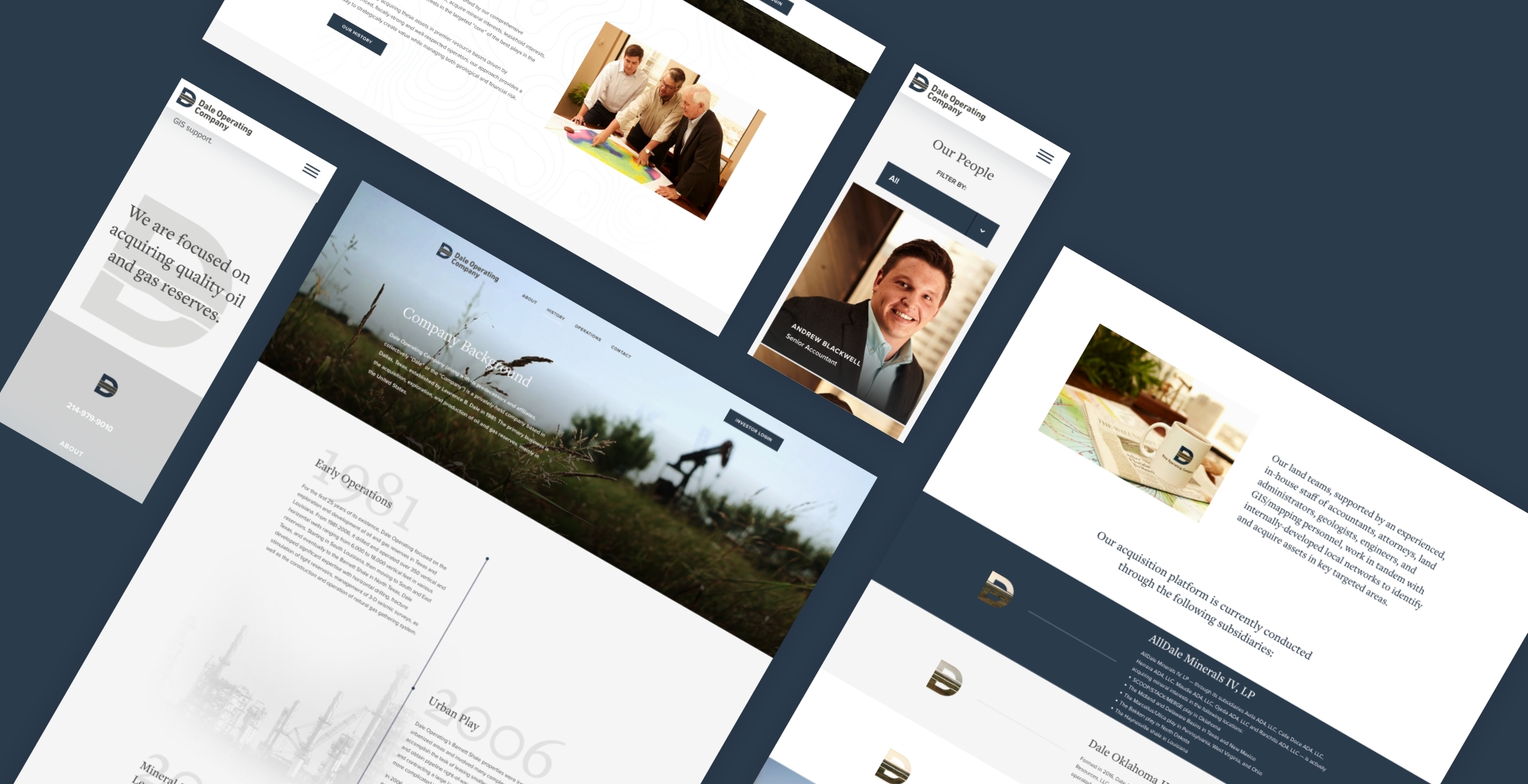 Dale Operating Top View Webpages